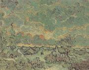 Vincent Van Gogh Cottages and Cypresses:Reminiscence of the North (nn04) oil painting picture wholesale